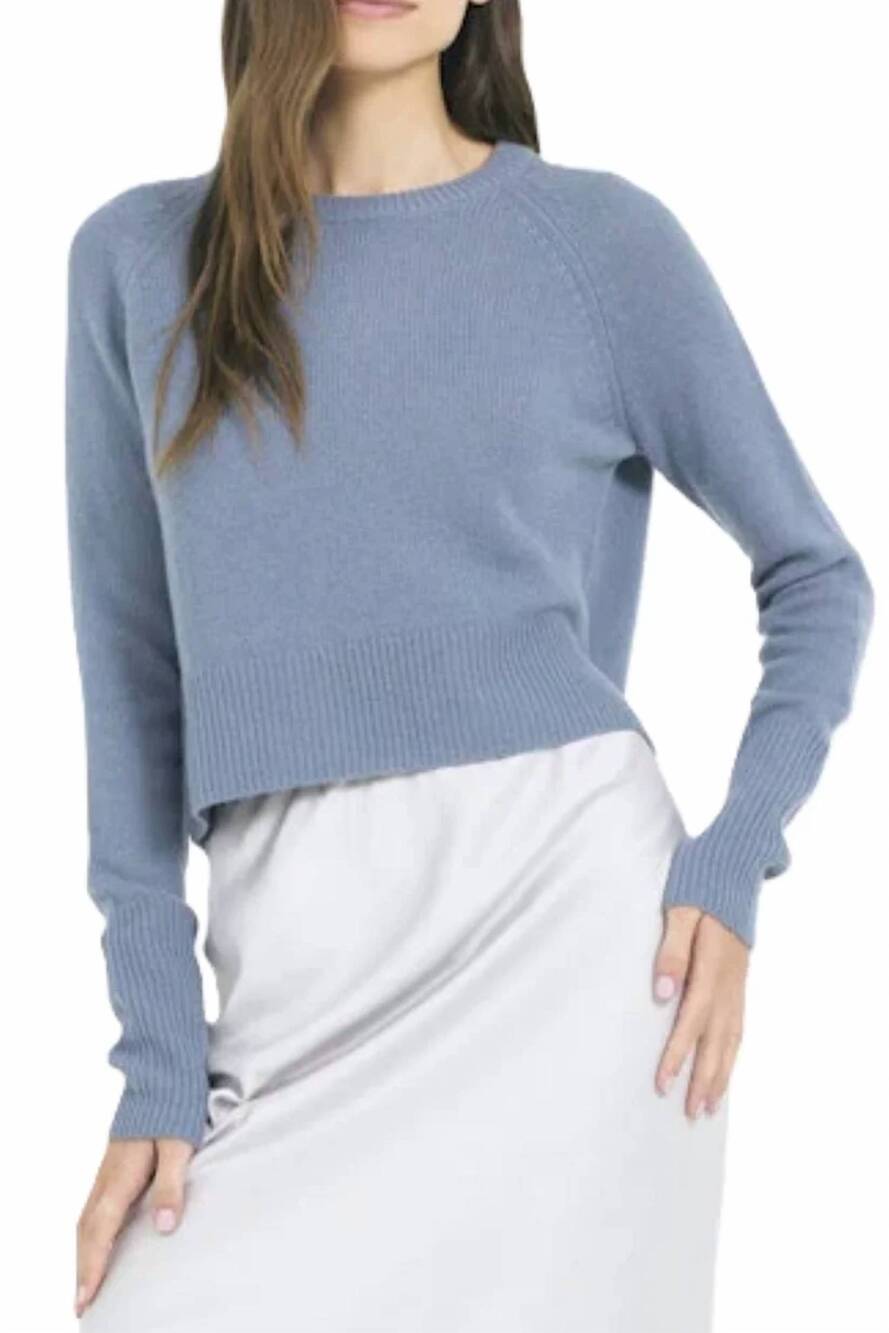 NEW ONE GREY DAY blakely cashmere pullover in cadet